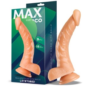 Max & Co Kurt Realistic dildo ar sēklinieku mīkstumu 9,4 - 24 cm