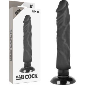 Basecock Reālistisks vibrators melns 20 CM