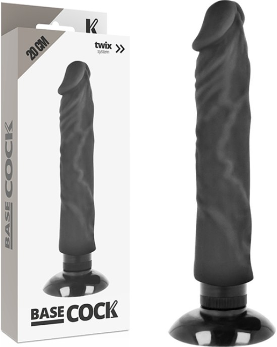 Basecock Reālistisks vibrators melns 20 CM