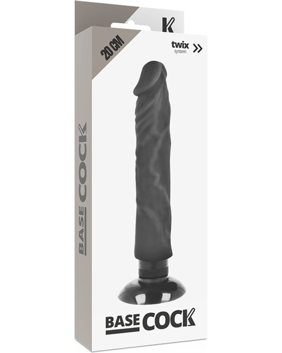 Basecock Reālistisks vibrators melns 20 CM