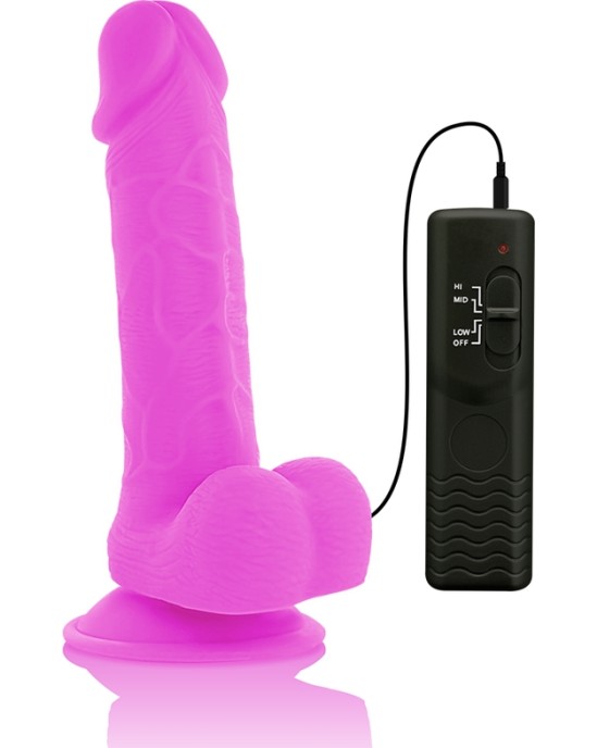 Diversia Elastīgs Vibrējošs Dildo 20,5 CM - violets