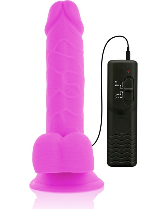 Diversia Elastīgs Vibrējošs Dildo 20,5 CM - violets