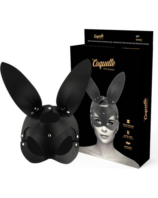 Coquette Accessories COQUETTE CHIC DESIRE - VEGAN LEATHER MASK WITH RABBIT EARS