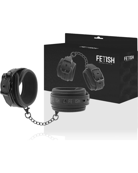 Fetish Submissive Bondage FETISH SUBMISSIVE — VEGĀNISKĀS ĀDAS ROKU DZELŽI AR NOPRĒNA ODERI