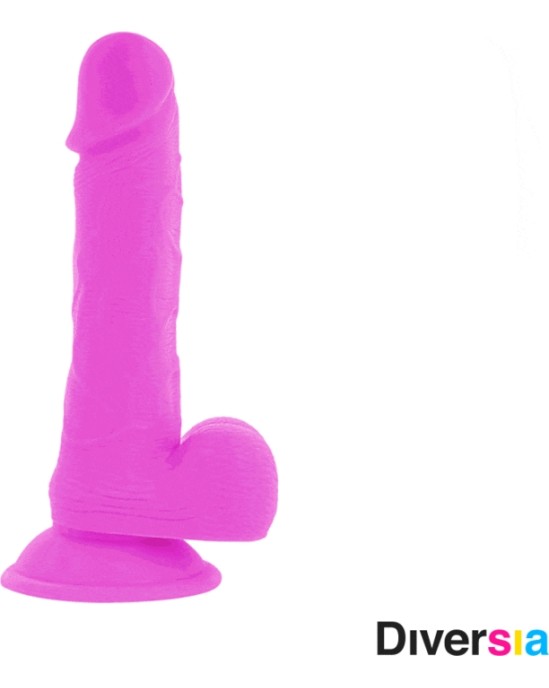 Diversia Elastīgs Vibrējošs Dildo 20,5 CM - violets