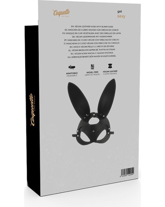 Coquette Accessories COQUETTE CHIC DESIRE - VEGAN LEATHER MASK WITH RABBIT EARS