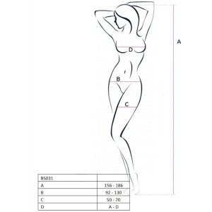 Passion Woman Bodystockings PASSION WOMAN BS031 WHITE BODYSTOCKING ONE SIZE