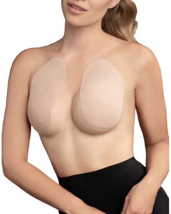 Bye Bra - Pull Ups BYE BRA BREAST LIFT PADS + 3 PAIRS OF SATIN NIPPLE COVERS BEIGE