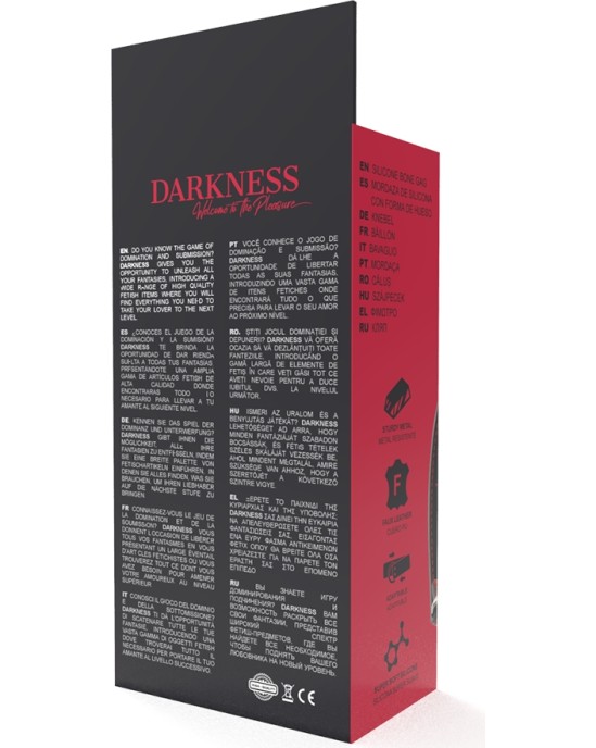 Darkness Bondage TUMŠUMS - BLACK BONE SILIKONA GAG