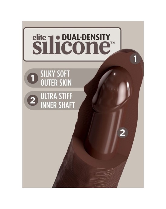 King Cock ELITE - REALISTIC SILICONE DILDO 20.3 CM BROWN