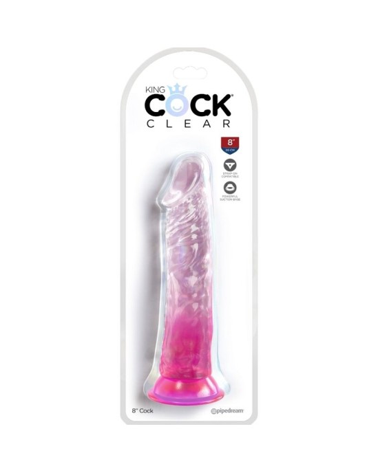 King Cock SKAIDRS - REĀLISTS PENIS 19,7 CM ROZĀ