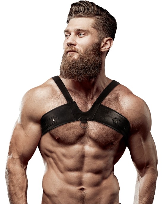 Fetish Submissive Attitude MEN'S BRIGADE ECO-LEATHER CHEST HARNESS