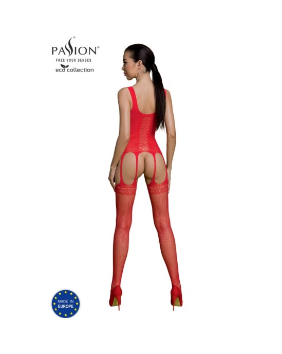 Passion Woman Bodystockings PASSION - ECO COLLECTION ТЕЛЕНЬ-ЧУЛКИ ECO BS007 RED