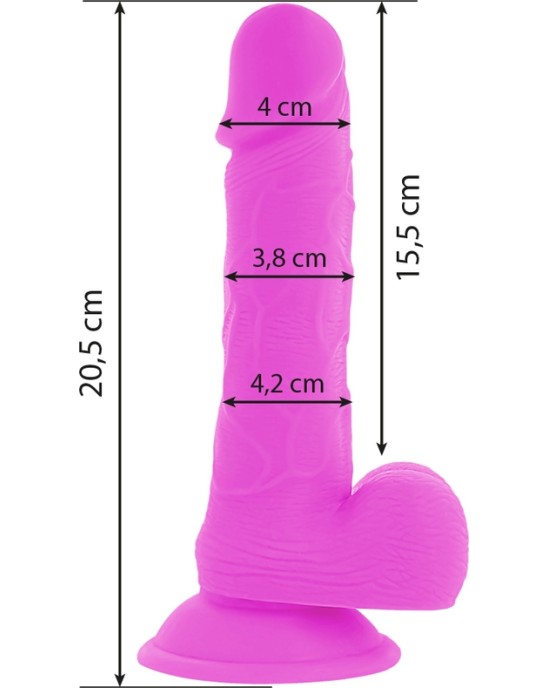 Diversia Elastīgs Vibrējošs Dildo 20,5 CM - violets