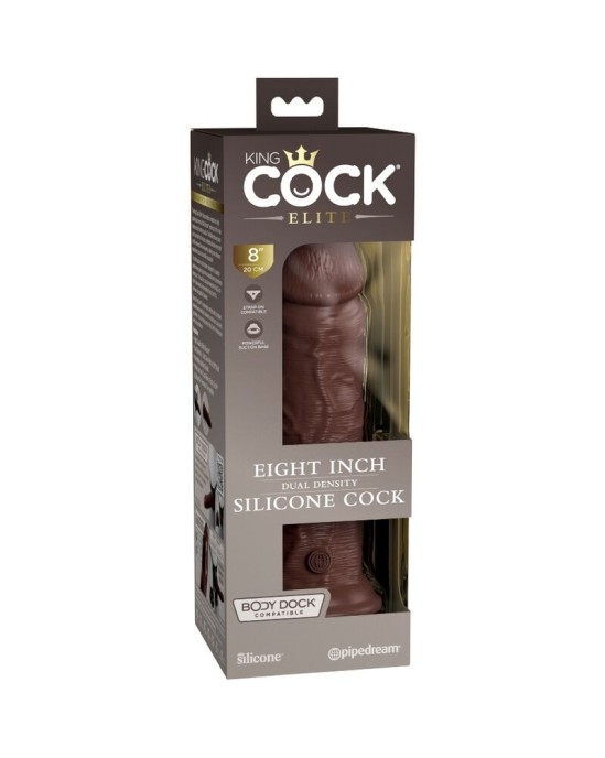 King Cock ELITE - REALISTIC SILICONE DILDO 20.3 CM BROWN