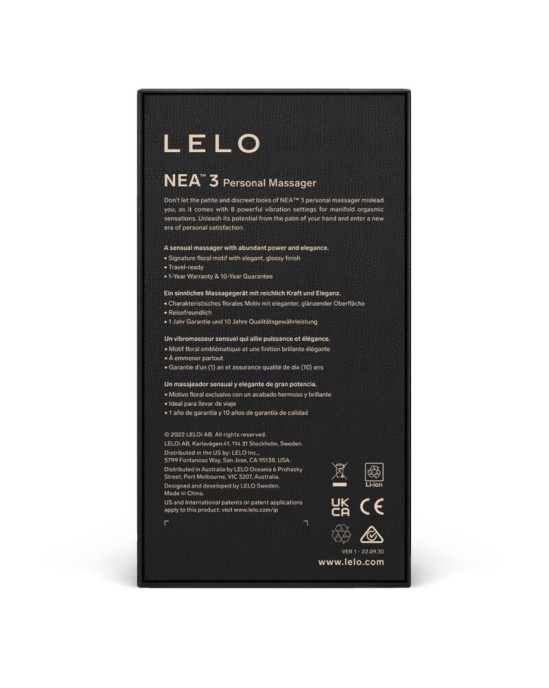 Lelo NEA 3 PERSONAL MASSAGER - PITCH melns