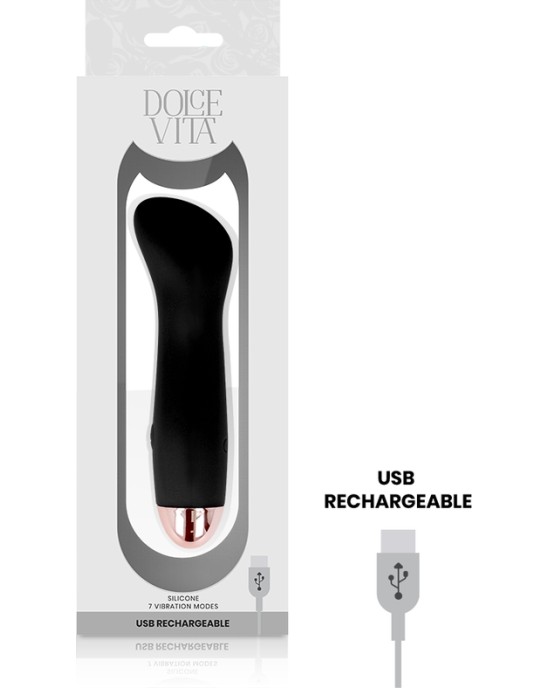 Dolce Vita UZLĀDĒJAMS VIBRATORS ONE BLACK 7 ĀTRUMI