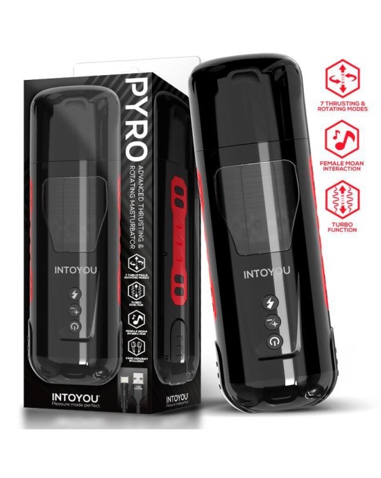 Intoyou Pyro Advanced Thrusting, rotējošs un vaidošs masturbators