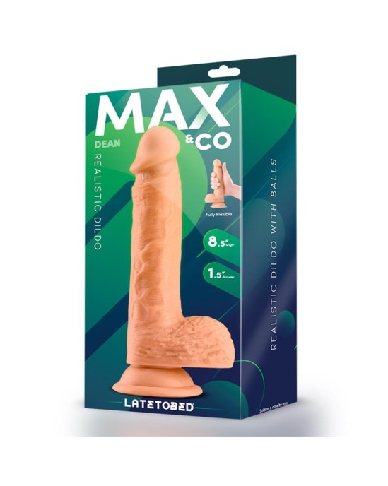 Max & Co Dean Realistic Dildo with Testicles 8.5 Flesh