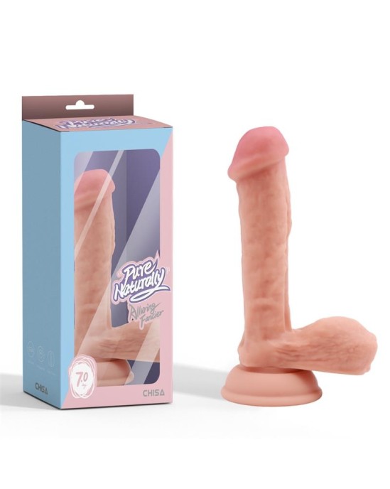 Chisa Pievilcīgs Fancier šķidrais silikons ar divu blīvumu reālistisku dildo18 cm