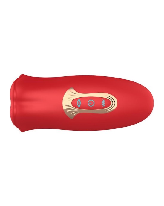 Action Ember Licking un Vibrating Mouth Shape Massager USB silikona