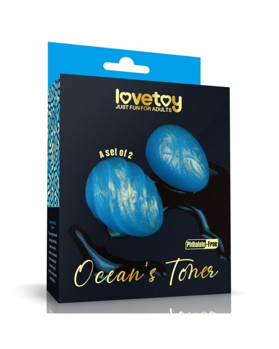 Lovetoy Oceans tonera Kegel Balls komplekts pa 2