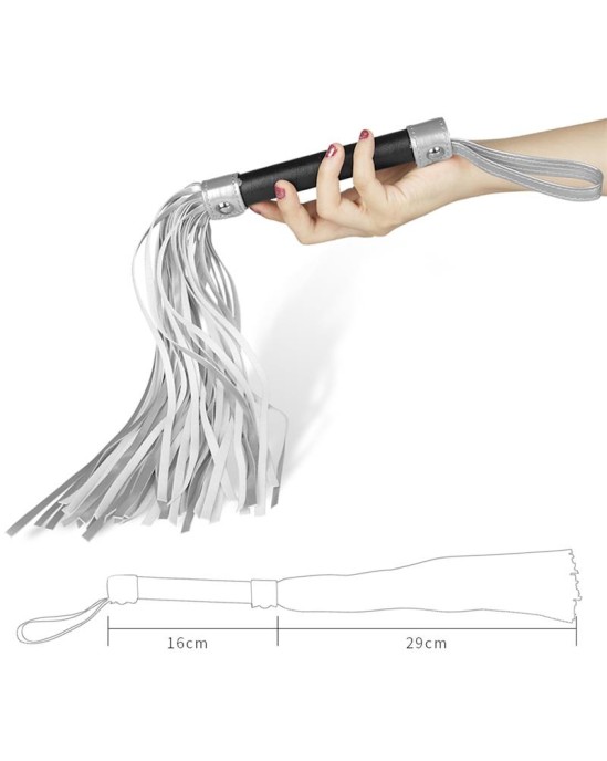 Lovetoy Flogger Faux Leather Silver and Black