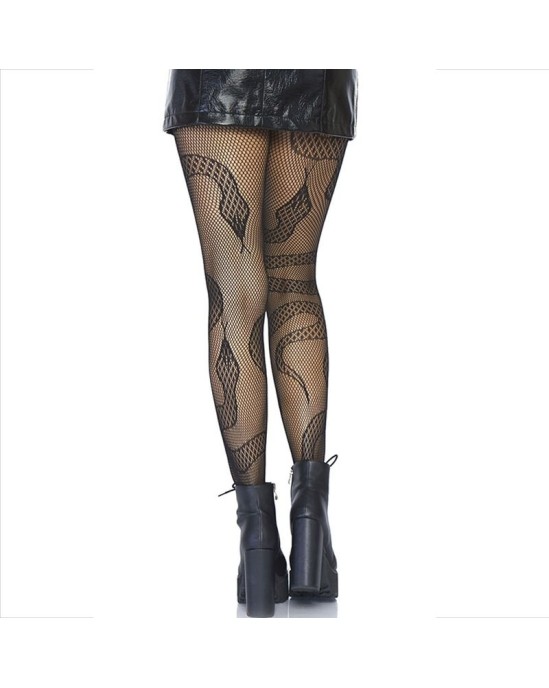 Leg Avenue Hosiery LEG AVENUE - ЧУЛКИ СЕТОЧНЫЕ ЗМЕИ ЧЕРНЫЕ