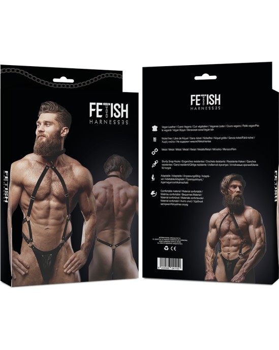 Fetish Submissive Attitude MEN'S ECO-LEATHER JOCK STRAP HARNESS