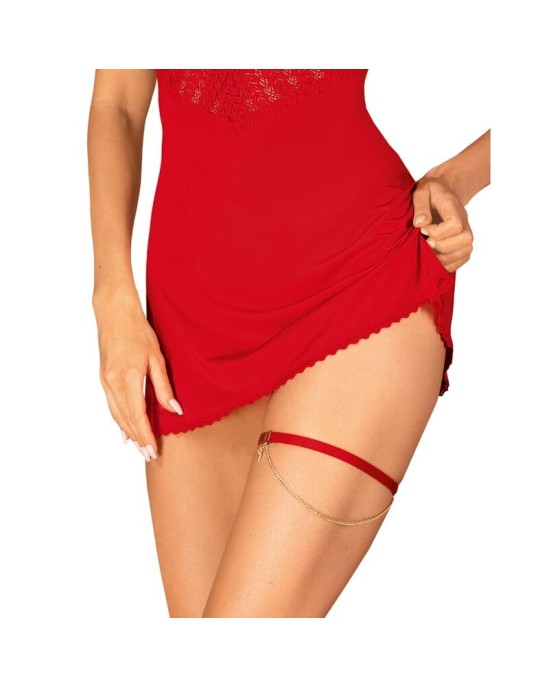 Obsessive Garter & Stockings OBSESĪVS - INGRIDIA GARTER RED O/S