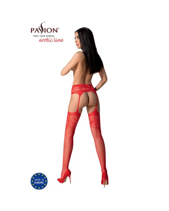 Passion Woman Garter & Stock СТРАСТЬ - S029 КРАСНЫЕ ТРУСИКИ В СТРИПЕ, ОДИН РАЗМЕР