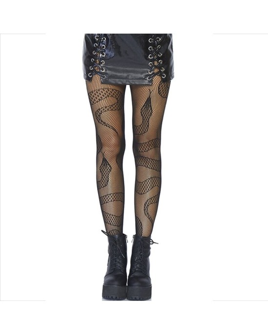 Leg Avenue Hosiery LEG AVENUE - STOCKINGS NET SNAKES BLACK