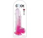 King Cock CLEAR - DILDO WITH TESTICLES 20.3 CM PINK