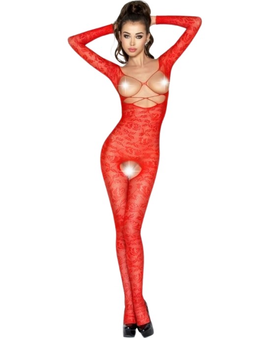 Passion Woman Bodystockings PASSION WOMAN BS031 RED BODYSTOCKING VIENS IZMĒRS