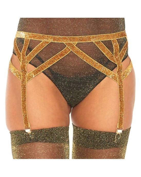 Leg Avenue Accessories LEG AVENUE LUREX ELASTIC GARTER BELT ONE SIZE