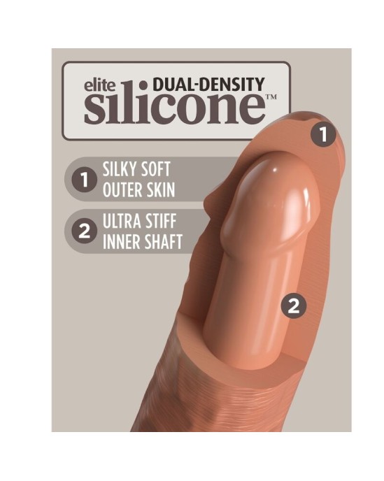 King Cock ELITE - REĀLISTS SILIKONA DILDO 20,3 CM KARAMELE