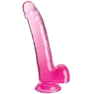 King Cock DZIDRS - DILDO AR sēkliniekiem 20,3 CM ROZĀ