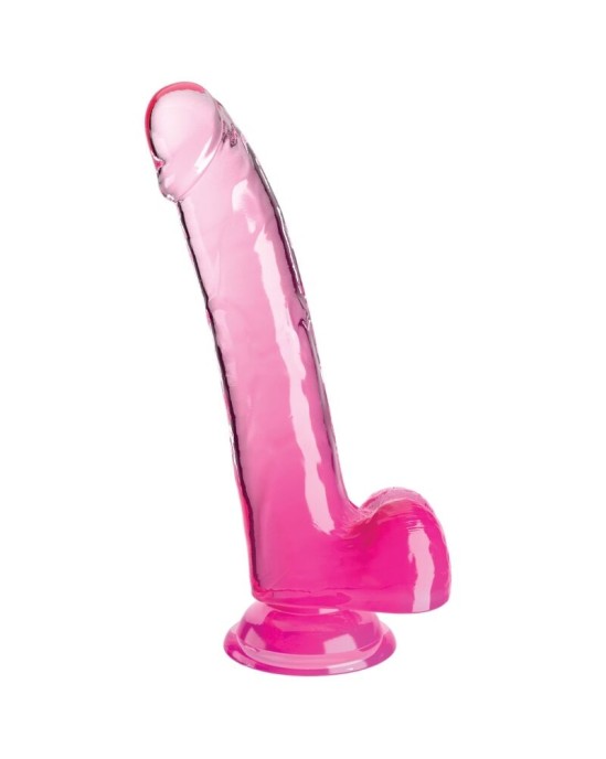 King Cock CLEAR - DILDO WITH TESTICLES 20.3 CM PINK