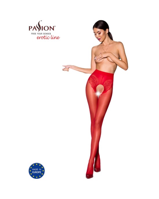 Passion Woman Garter & Stock PASSION — TIOPEN 006 STOCKING RED 1/2 (30 DEN)