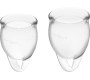 Satisfyer Menstrual Cups APMIERINĀTĀJA SAJŪTĪBA PĀRLIECINĀTA MENSTRUĀLĀ KAUSS CLEAR 15+20ML