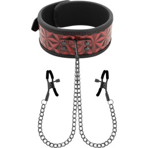 Begme Red Edition BEGME - RED EDITION COLLAR WITH NIPPLE CLAMPS WITH NEOPRENE LINING