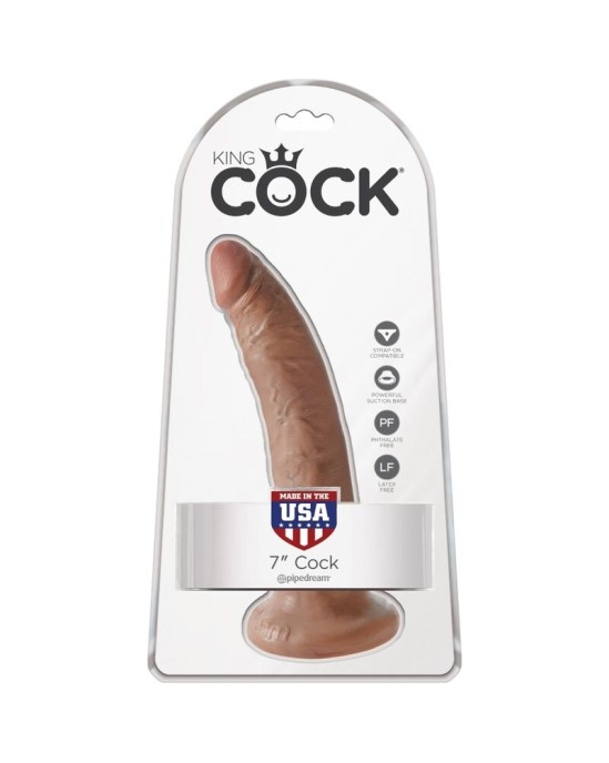 King Cock REALISTIC PENIS 17.5 CM CARAMEL