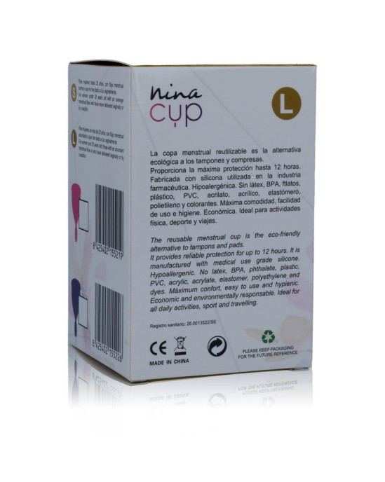 Nina Kikí МЕНСТРУАЛЬНАЯ ЧАША NINA CUP, РАЗМЕР РОЗОВАЯ L