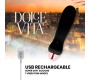 Dolce Vita UZLĀDĒJAMS VIBRATORS FIVE BLACK 7 ĀTRUMI