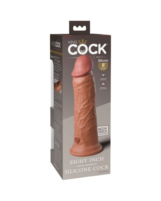 King Cock ELITE - REĀLISTS SILIKONA DILDO 20,3 CM KARAMELE