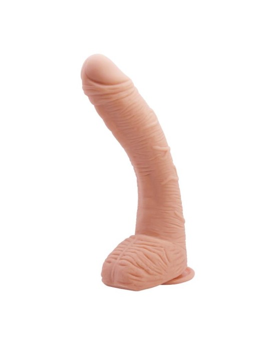 Baile Alex Curved Dildo with Testicles G-Spot Suction Cup Flesh