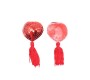 Latetobed Bdsm Line Heart Sequin Nipple Cover with Tassel Red