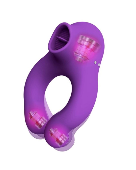 Action Fenda Vibrating Ring with Licking Tongue and Remote Control 3 Motors Magnetic USB