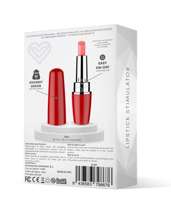 Latetobed Viblips Lipstick Stimulator Red