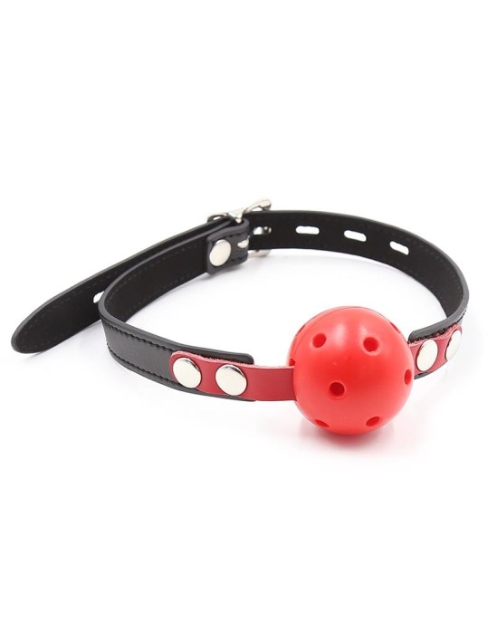 Latetobed Bdsm Line Ball Gag Breathable Black/Red